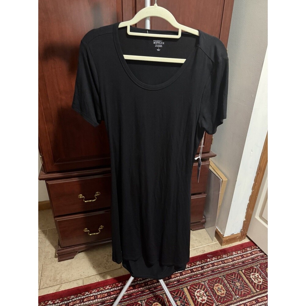 Market and Spruce Women Black Casual Dress L With Back Cutout